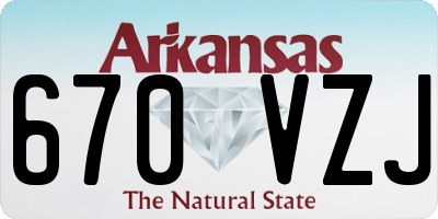 AR license plate 670VZJ