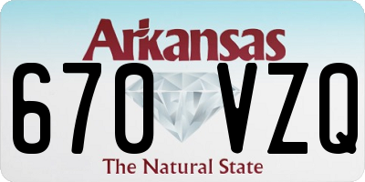 AR license plate 670VZQ
