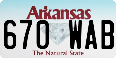 AR license plate 670WAB