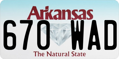 AR license plate 670WAD