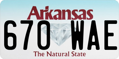 AR license plate 670WAE
