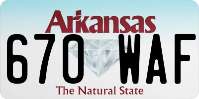 AR license plate 670WAF
