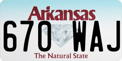 AR license plate 670WAJ