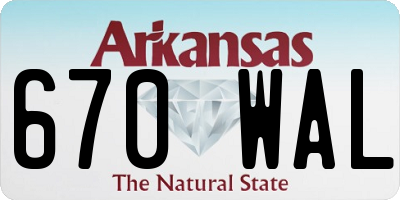 AR license plate 670WAL