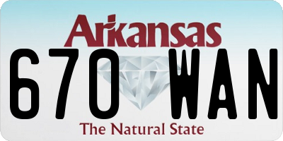 AR license plate 670WAN