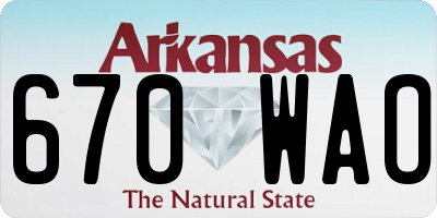 AR license plate 670WAO