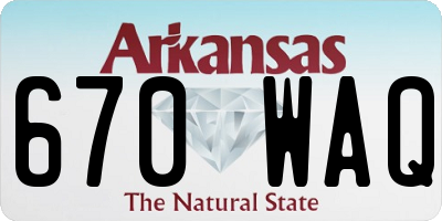 AR license plate 670WAQ
