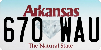 AR license plate 670WAU