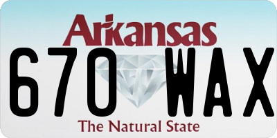 AR license plate 670WAX