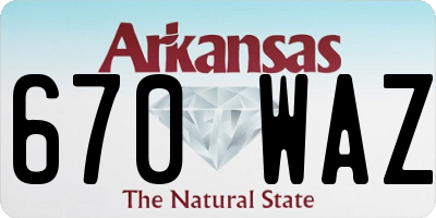 AR license plate 670WAZ