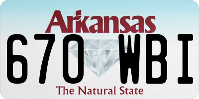 AR license plate 670WBI