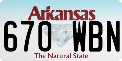 AR license plate 670WBN