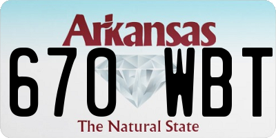 AR license plate 670WBT