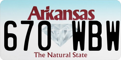 AR license plate 670WBW