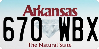 AR license plate 670WBX