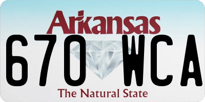 AR license plate 670WCA