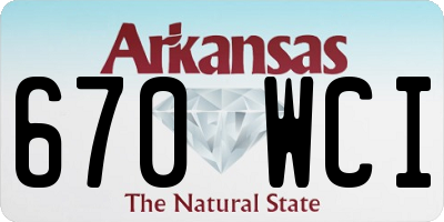 AR license plate 670WCI