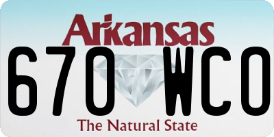 AR license plate 670WCO
