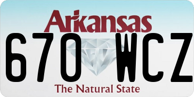 AR license plate 670WCZ