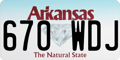 AR license plate 670WDJ