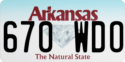 AR license plate 670WDO