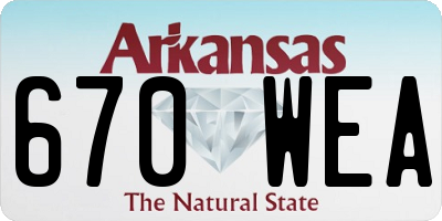 AR license plate 670WEA