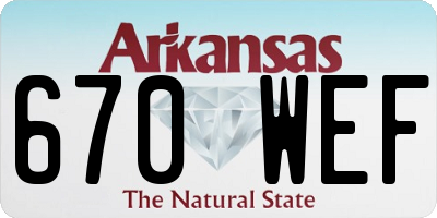 AR license plate 670WEF
