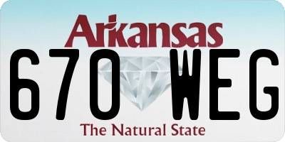 AR license plate 670WEG