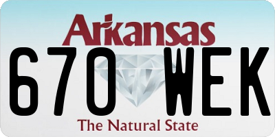 AR license plate 670WEK