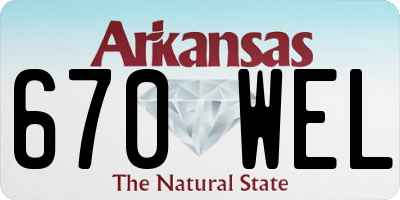 AR license plate 670WEL