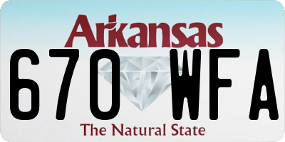 AR license plate 670WFA