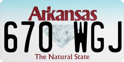 AR license plate 670WGJ