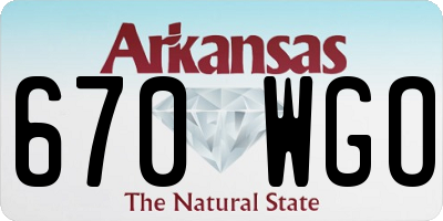 AR license plate 670WGO
