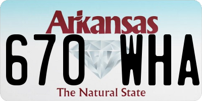 AR license plate 670WHA