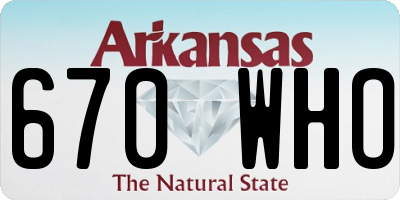 AR license plate 670WHO