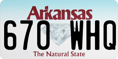 AR license plate 670WHQ