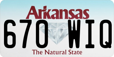AR license plate 670WIQ