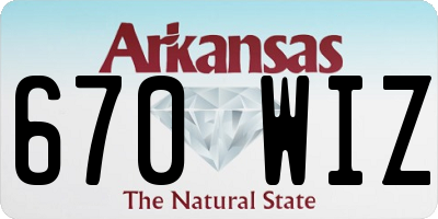 AR license plate 670WIZ