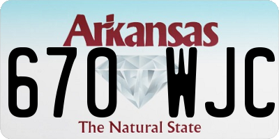 AR license plate 670WJC