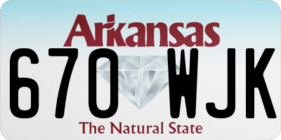 AR license plate 670WJK