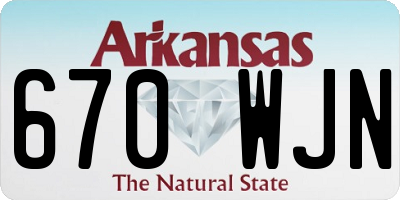 AR license plate 670WJN
