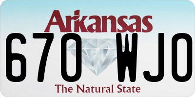 AR license plate 670WJO