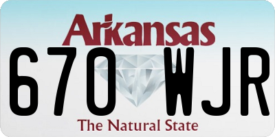 AR license plate 670WJR
