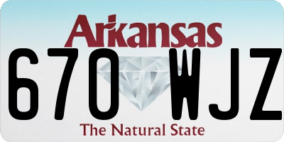AR license plate 670WJZ
