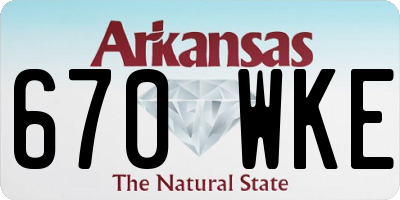 AR license plate 670WKE