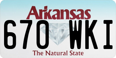 AR license plate 670WKI