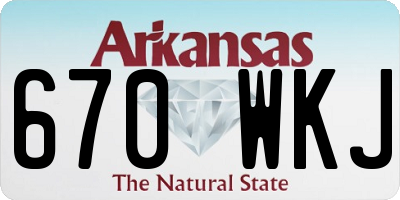 AR license plate 670WKJ