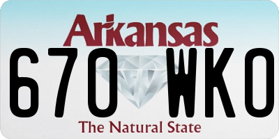 AR license plate 670WKO