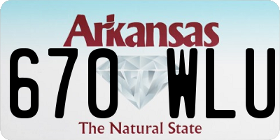 AR license plate 670WLU