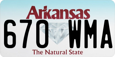 AR license plate 670WMA